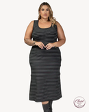 Vestido Listrado Plus Size | ClosetPlusSize