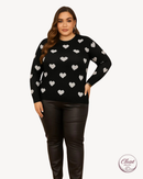 Blusa Tricot Corações | ClosetPlusSize