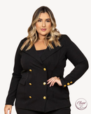 Blazer Feminino Preto Elis – Alfaiataria Plus Size | ClosetPlusSize