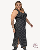 Vestido Listrado Plus Size | ClosetPlusSize