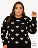 Blusa Tricot Corações | ClosetPlusSize