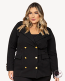 Blazer Feminino Preto Elis – Alfaiataria Plus Size | ClosetPlusSize