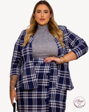 Blazer Plus Size Xadrez Calk | ClosetPlusSize