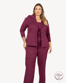 Blazer Plus Size Alfaiataria Stel Cereja | ClosetPlusSize