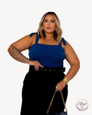 Blusa Cropped De Bico Feminino Plus Size Alça De Amarrar | ClosetPlusSize