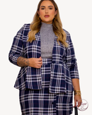 Blazer Plus Size Xadrez Calk | ClosetPlusSize