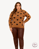 Blusa Tricot Corações | ClosetPlusSize