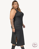 Vestido Listrado Plus Size | ClosetPlusSize