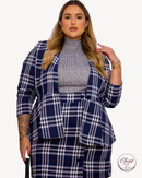 Blazer Plus Size Xadrez Calk | ClosetPlusSize