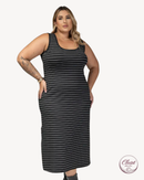 Vestido Listrado Plus Size | ClosetPlusSize