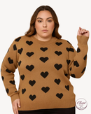 Blusa Tricot Corações | ClosetPlusSize