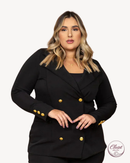 Blazer Feminino Preto Elis – Alfaiataria Plus Size | ClosetPlusSize