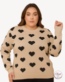 Blusa Tricot Corações | ClosetPlusSize