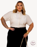 Camisa Feminina Plus Size Manu Ellas Com Laise Renda | ClosetPlusSize