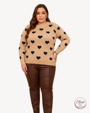 Blusa Tricot Corações | ClosetPlusSize