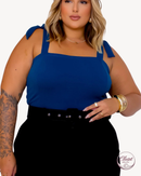 Blusa Cropped De Bico Feminino Plus Size Alça De Amarrar | ClosetPlusSize