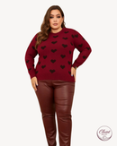 Blusa Tricot Corações | ClosetPlusSize