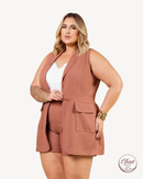 Conjunto Colete e Short Pespontado | ClosetPlusSize