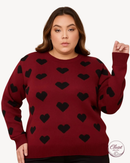 Blusa Tricot Corações | ClosetPlusSize